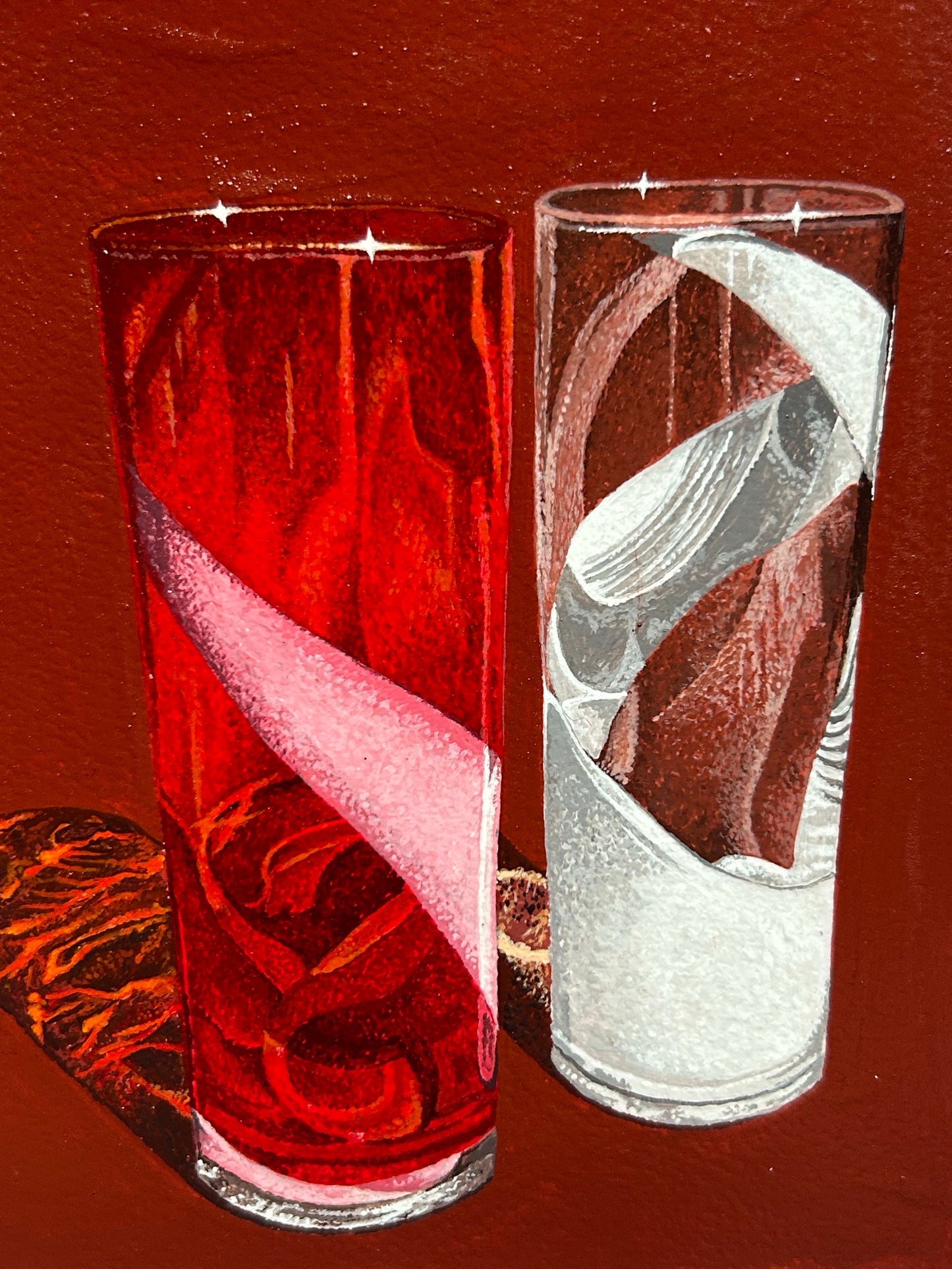 Glass in Red and White