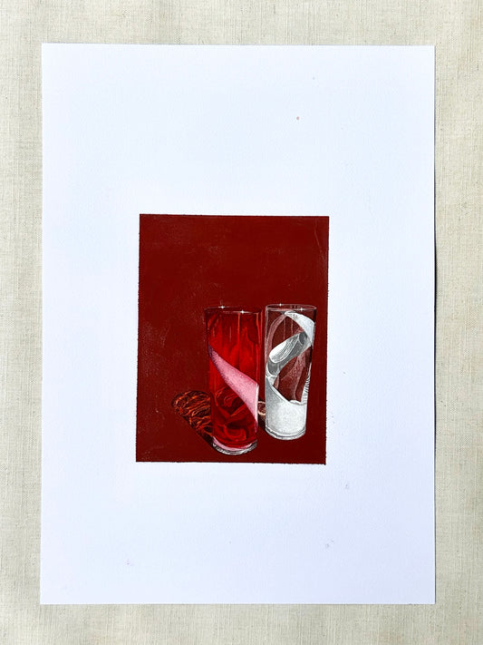 Glass in Red and White